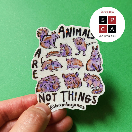 Les animaux sont des êtres sensibles - Autocollant