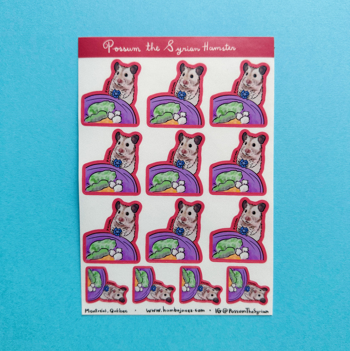 Les hamsters internationaux - Feuille d'autocollants
