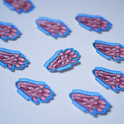 Vivre au pied du Hamster - Autocollant