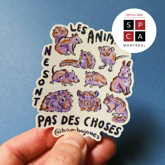 Les animaux sont des êtres sensibles - Autocollant